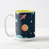 Space Adventure Rocket Kids Coffee Mug (Gauche)