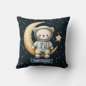 Space Adventure Teddy Bear Kussen Baby Boy Custom (Achterkant)