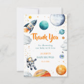 Space Adventure Thank You Card Rocket Planet Bedankkaart (Voorkant)