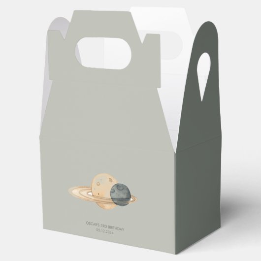 Space Adventure Waterverf eerste verjaardag Bedankdoosjes (Geopend)