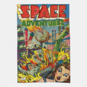 SPACE ADVENTURES RETRO COMICS THEEDOEK (Verticaal)