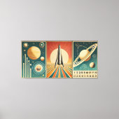 Space Age Art Space Time Calendar Canvas Afdruk (Voorkant)