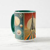 Space Age Art Space Time Calendar Mok (Voorkant links)