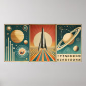 Space Age Art Space Time Calendar Poster (Voorkant)