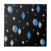 Space Age Diamonds Blue Tegeltje (Voorkant)