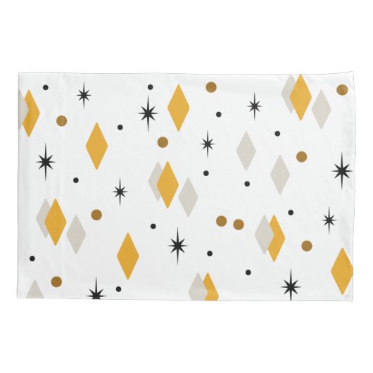 Space Age Diamonds Oranje wit Kussensloop (Achterkant)