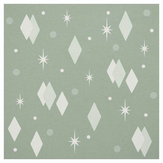 Space Age Diamonds Sage Green Stof (Swatch)