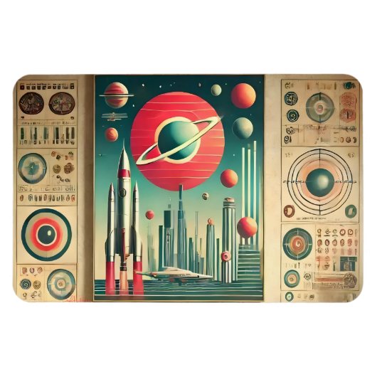 Space Age Interplanetary Coordinates Alien Relic Magneet (Horizontaal)