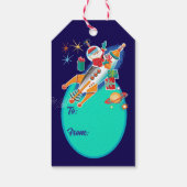 Space Age Kerstman Cadeaulabel (Achterkant)