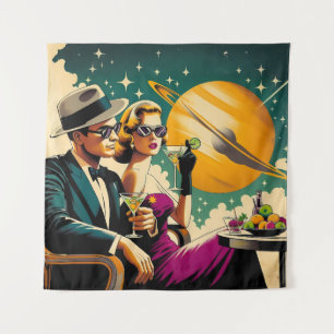 Space Age Las Vegas Martini Gangster Feest Wandkleed