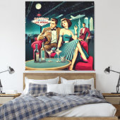 Space Age Las Vegas Martini Party Canvas Afdruk (Insitu (Slaapkamer))