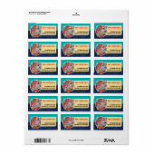 Space Age Santa Christmas Kaart Adresetiketten Etiket (Full Sheet)