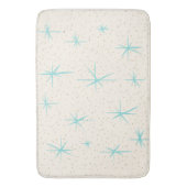 Space Age Turquoise Starbursts Bath Mat (Voorkant Verticaal)