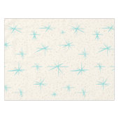 Space Age Turquoise Starbursts Tablecloth Tafelkleed (Voorkant (Horizontaal))