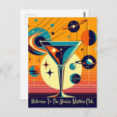 Space Age Welkom bij de Atomic Martini Club Briefkaart (Voorkant / Achterkant)