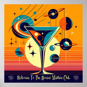 Space Age Welkom bij de Atomic Martini Club Poster