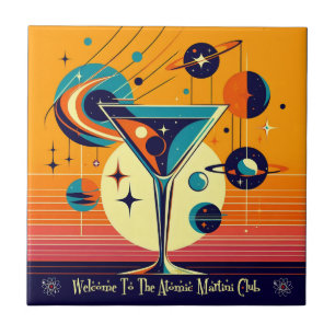 Space Age Welkom bij de Atomic Martini Club Tegeltje