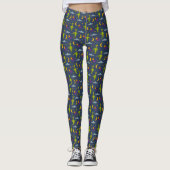 Space Aiens and Flying Saucers Sci-Fi Thed Leggings (Voorkant)