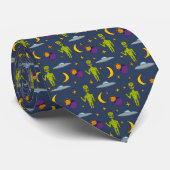 Space Aiens and Flying Saucers Sci-Fi Thed Stropdas (Opgerold)