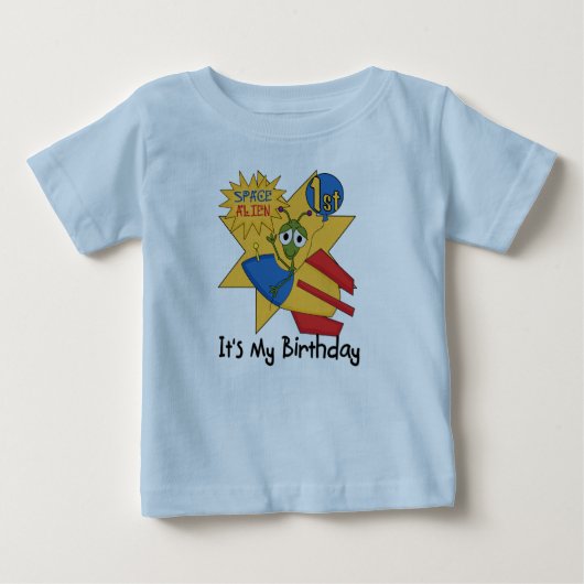 Space Alien 1e Verjaardag Tshirts en geschenken (Voorkant)