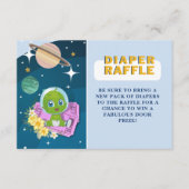Space Alien Baby shower Luier Raffle Informatiekaartje (Voorkant)