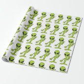 Space Alien Cadeaupapier (Uitgerold)