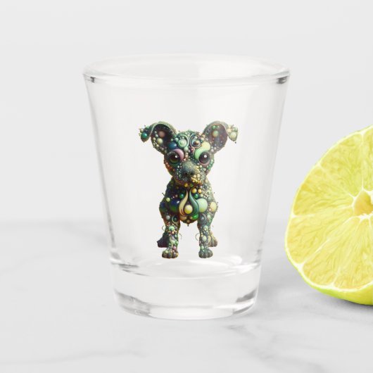 Space Alien Dog Shot Glas (Voorkant)