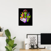 Space Alien Hippie Painting Artist Poster (Thuiskantoor)