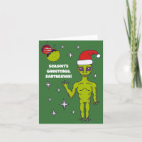 Space Alien in een Santa Hat persoonlijke kerstmis