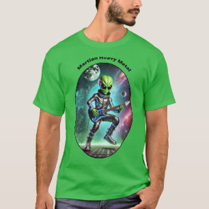 Space Alien Martian speelt gitaar URM T-shirt