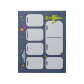 Space Alien met Flying Saucer Planner Pad Notitieblok (Gedraaid)