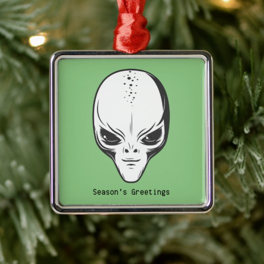 Space Alien Metalen Ornament (Boom)