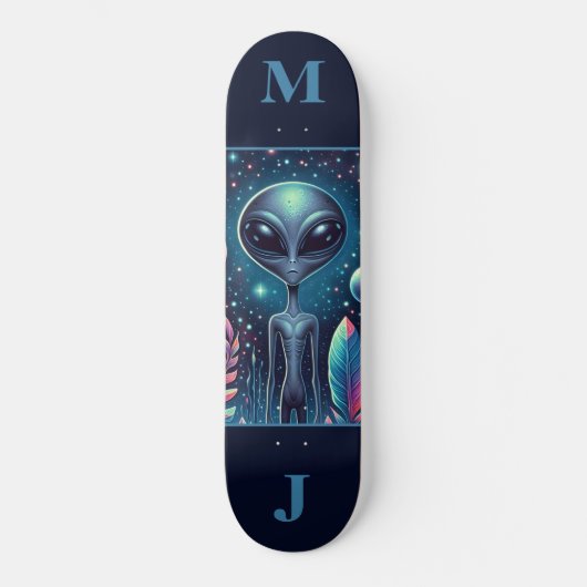 Space Alien Personalized Skateboard (Recto)