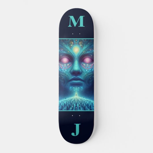 Space Alien Personalized Skateboard (Voorkant)