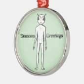Space Alien Sci Fi Christmas Metalen Ornament (Links)