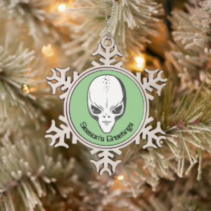 Space Alien Sci Fi Tin Sneeuwvlok Ornament