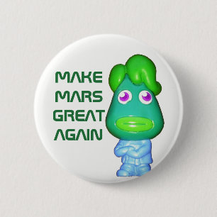 Space Alien Trump maakt Mars weer geweldig Ronde Button 5,7 Cm