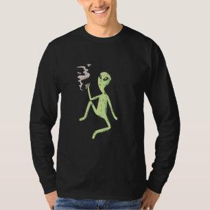 Space Alien Tuxedo Weed Joint Pot Smoker T-shirt
