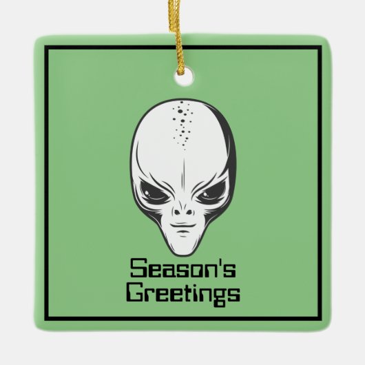 Space Alien UFO Sci Fi Keramisch Ornament (Voorkant)