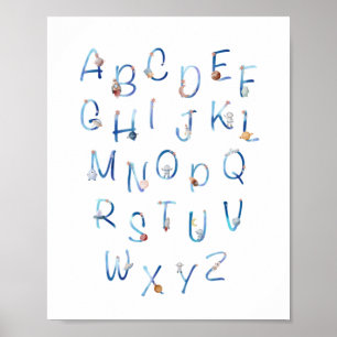 Space Alphabet  Poster