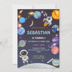 Space Astronaut Any Age Uitnodiging voor een verja