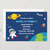 Space Astronaut Birthday Uitnodiging (Voorkant / Achterkant)