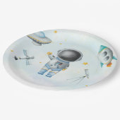 Space Astronaut Boy-raketten met sterren Baby show Papieren Bordje (Gekanteld)