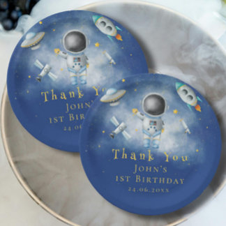 Space Astronaut Boy-raketten met sterren Birthday Papieren Bordje