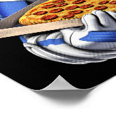 Space Astronaut Eating Pizza Poster (Hoek)