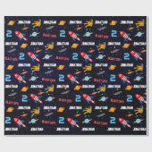 Space Astronaut First Birthday Party Cadeaupapier (Vlak)