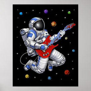 Space Astronaut Gitaar spelen Poster