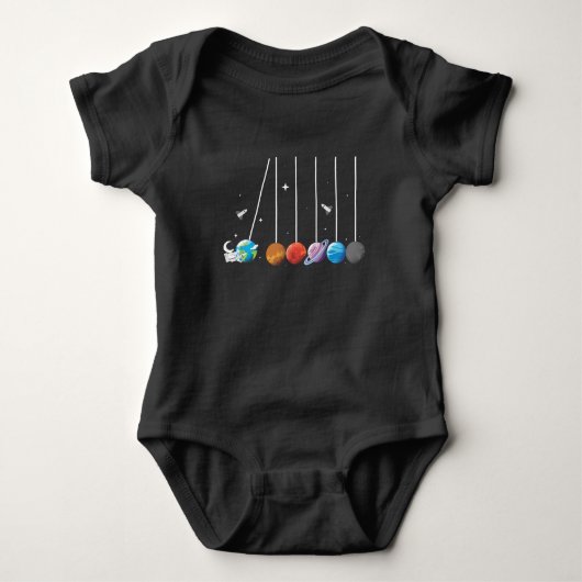 Space Astronaut Pendulum Cradle Rocket Sun System Romper (Voorkant)
