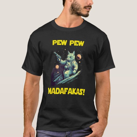 Space Astronaut Pew Madafakas Nebelung Cat 1 T-shirt (Voorkant)