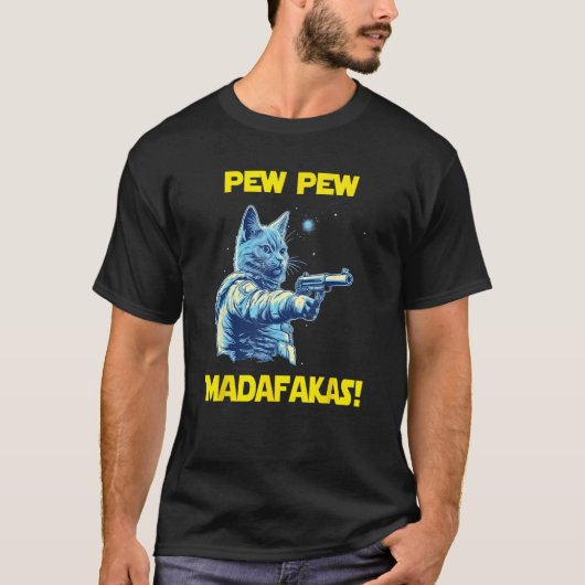 Space Astronaut Pew Madafakas Nebelung Cat 2 T-shirt (Voorkant)